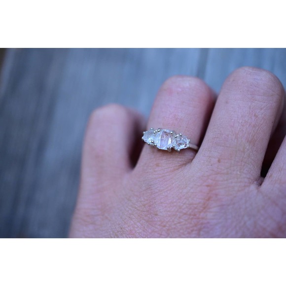 Unique Engagement Ring, Diamond Ring, raw stone ring, Anniversary Ring, - Picture 1 of 6